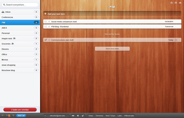 must-have software for mac os x 10.11 wunderlist