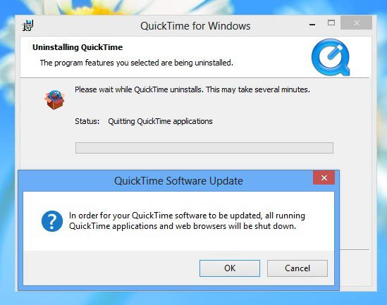 uninstall quicktime on pc