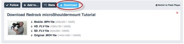 vimeo download button