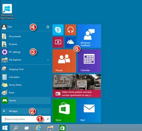 windows 10 start menu