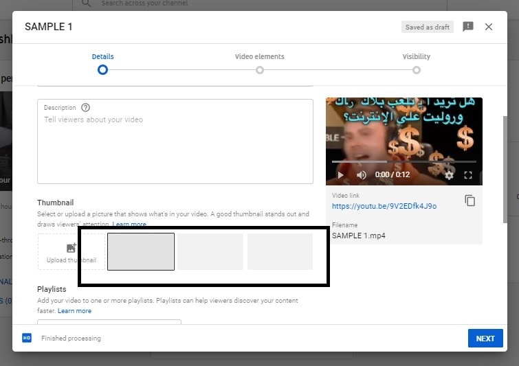 how do you add your own thumbnail on youtube
