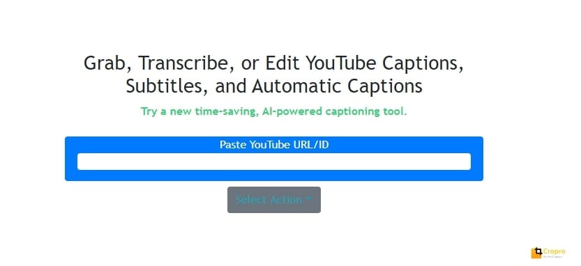 youtube captions to text