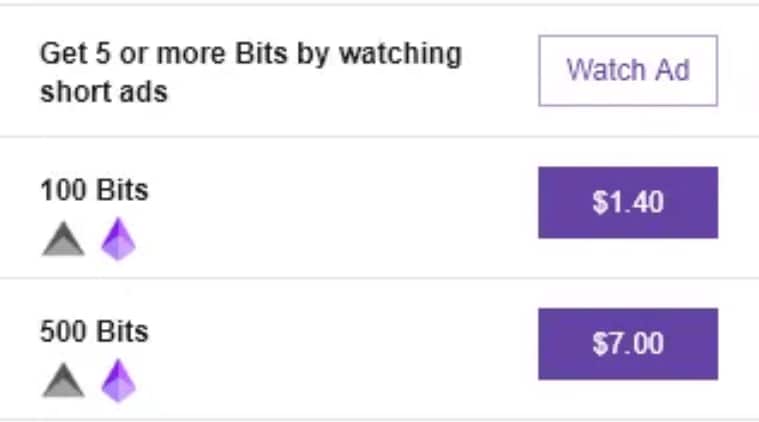 Conversion de twitch bits en dollars