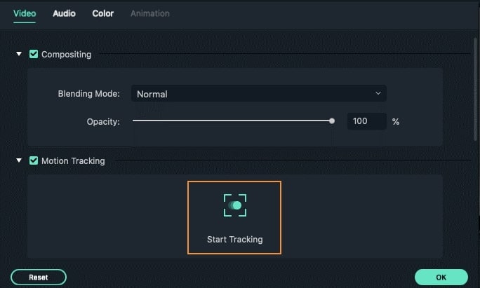 start tracking settings