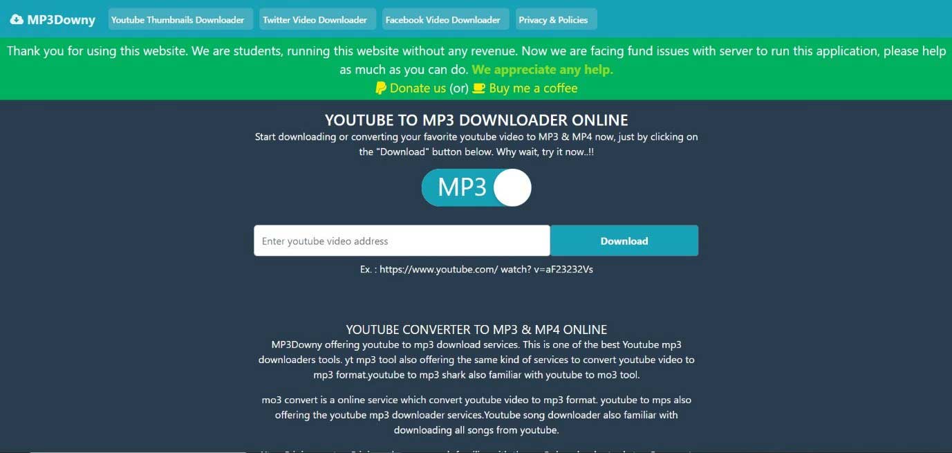 free mp3downy konvertiere youtube in mp3 ohne Software herunterzuladen