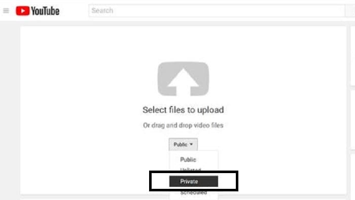 upload a private youtube video