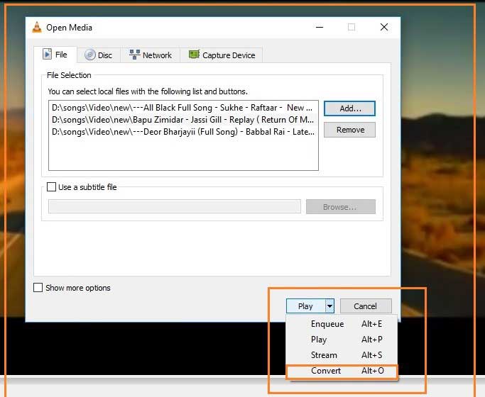 merge videos using vlc