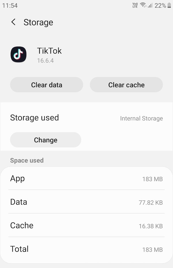 check tiktok storage