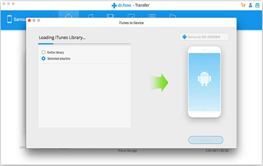 transfer from itunes to android phones