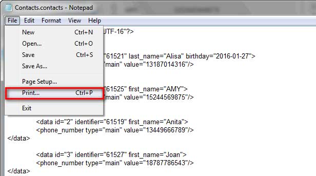 How Print Contacts on iPhone or