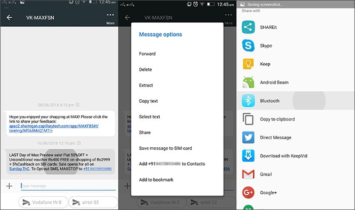 how to transfer sms from android to android using bluetooth