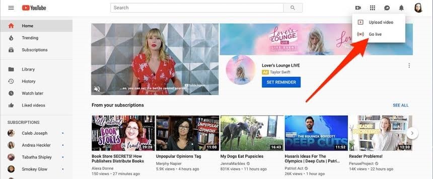 how to live stream on youtube