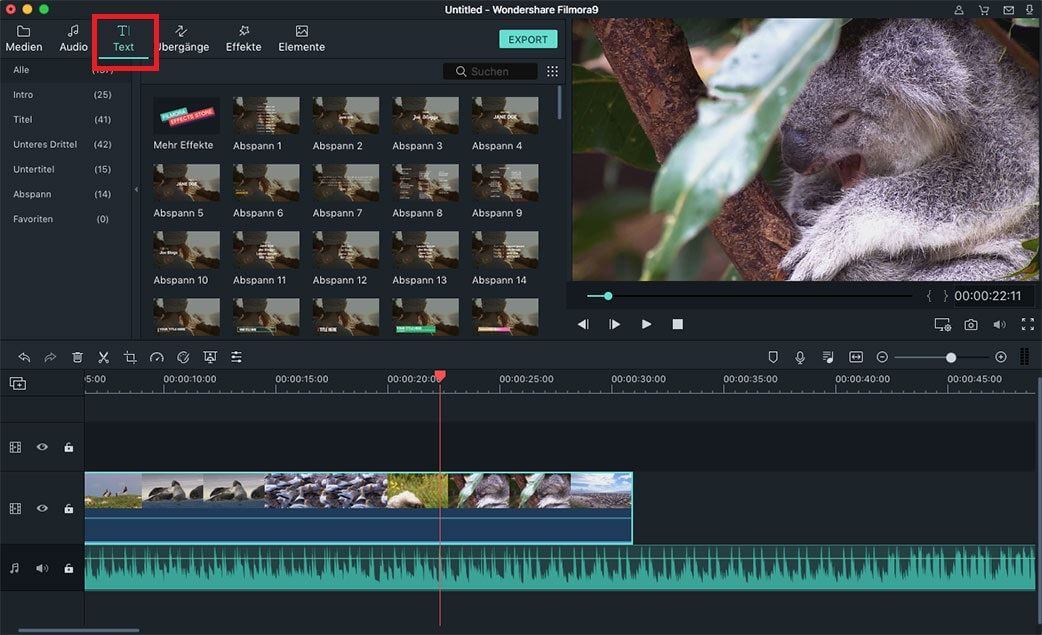 wie man text in imovie hinzufügt