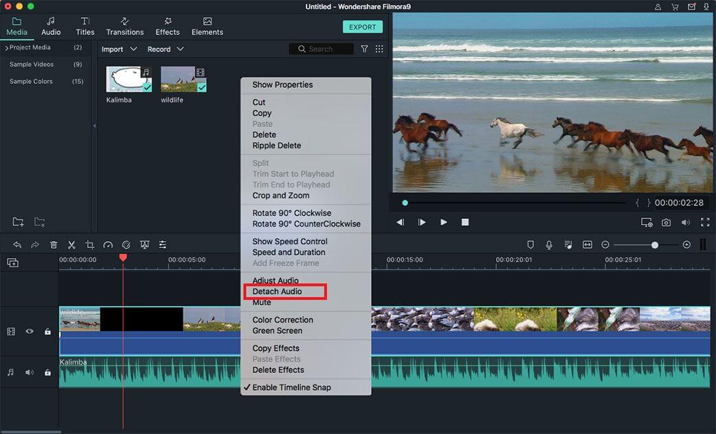 detach audio from video on mac