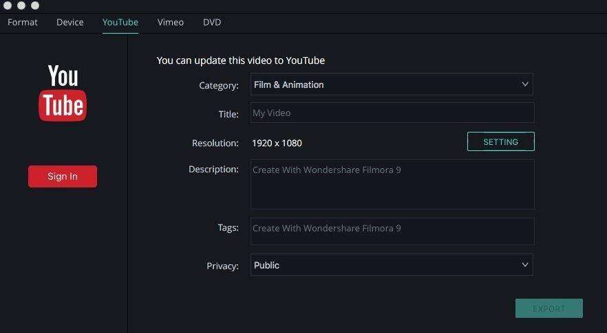 export videos 