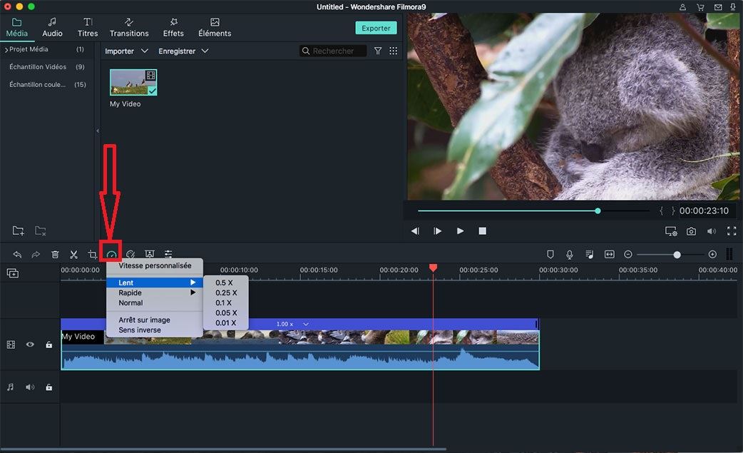 accélérer la vidéo dans iMovie