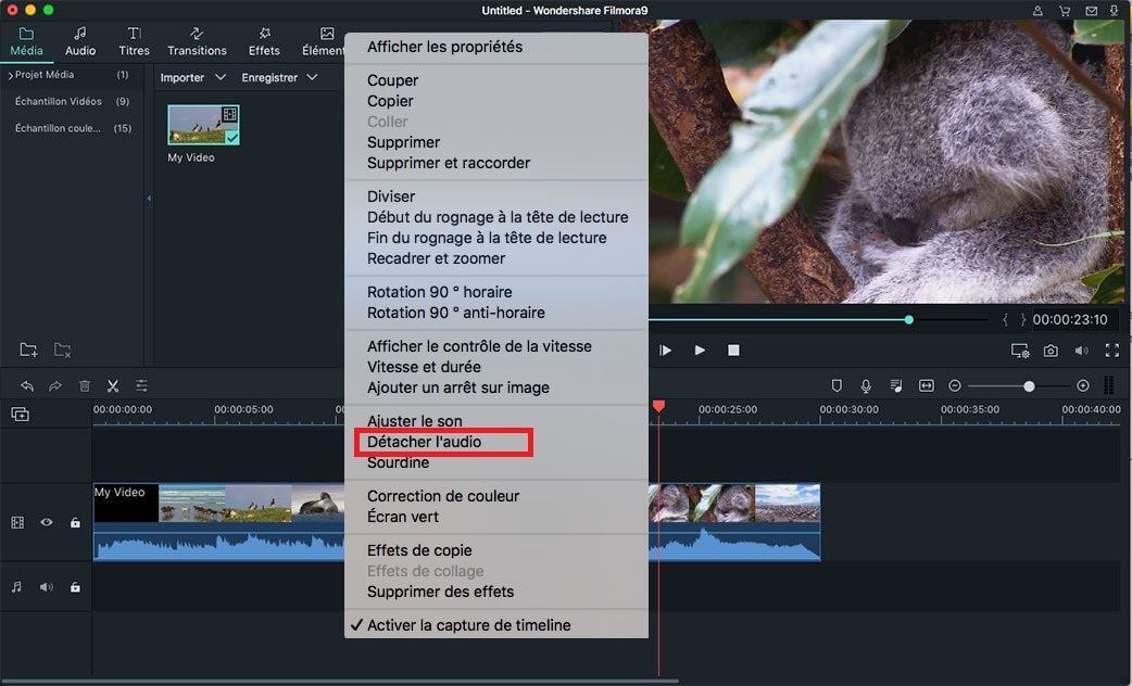 détacher l'audio de la vidéo sur mac