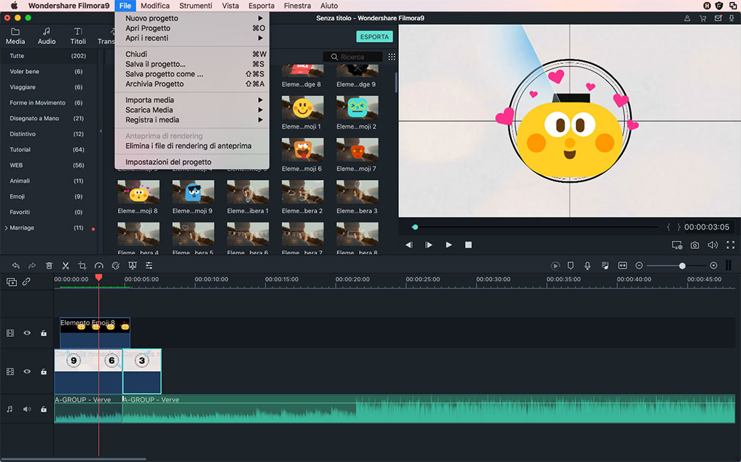 ruotare video nel Filmora Video Editor