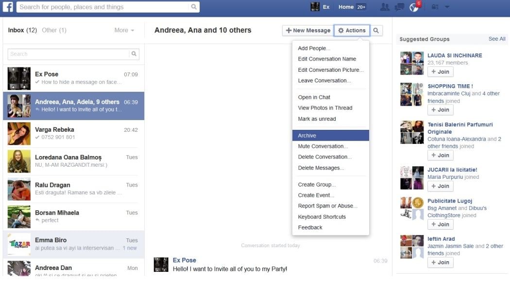 facebook messages archive folder clipart