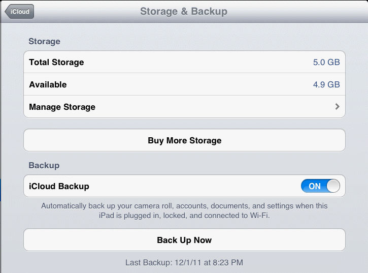 backup photos ipad