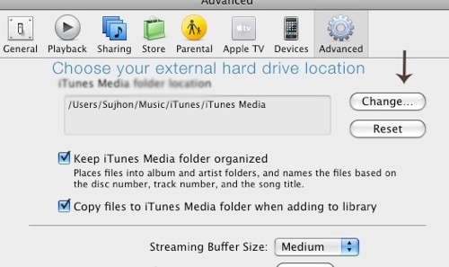 how to change itunes backup location windows 8.1