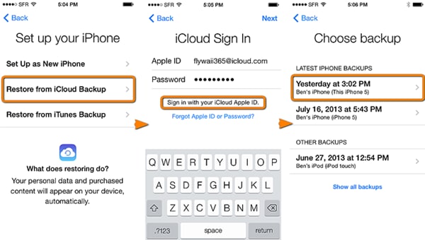 how do i recover Apps from iCloud to iPhone
