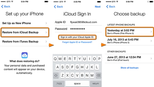 transfer data from old iphone to iphone 6