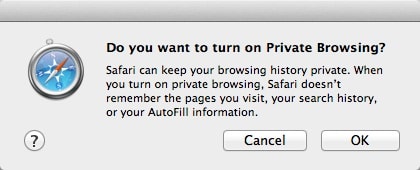 Private browsing on mac