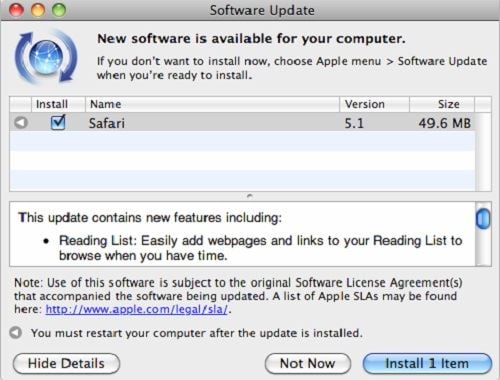 Oppgradere safari på mac