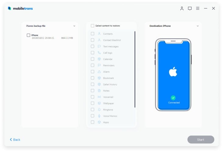 Sauvegardes à partir d'iCloud et d'iTunes