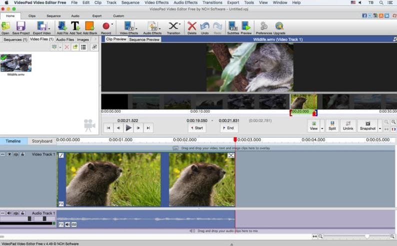 VideoPad Video Editor Free for Mac