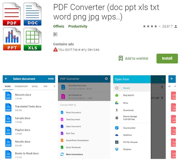 convertidor pdf android