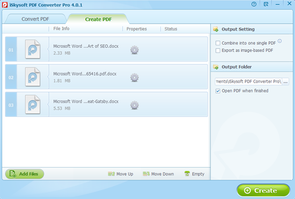 Launch iSkysoft PDF Creator