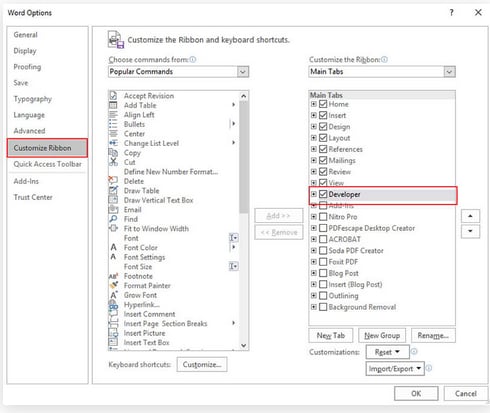 how to create a fillable form in word