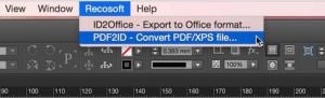 PDF2ID convertir pdf en indesign cc