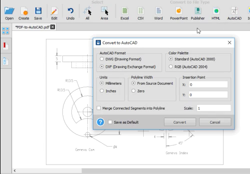 Aug 2, 2022 ... I used to be able to take the pdf files from an architect  and translate them into a clean dwg or dxf file, for import into Sketchup.