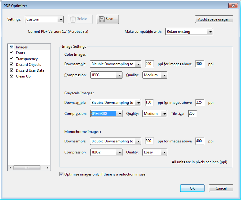 adobe acrobat pdf optimizer