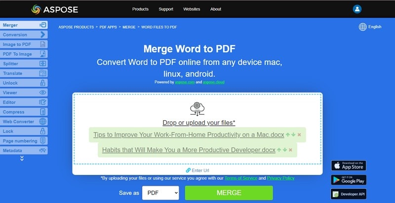 merge word files to pdf