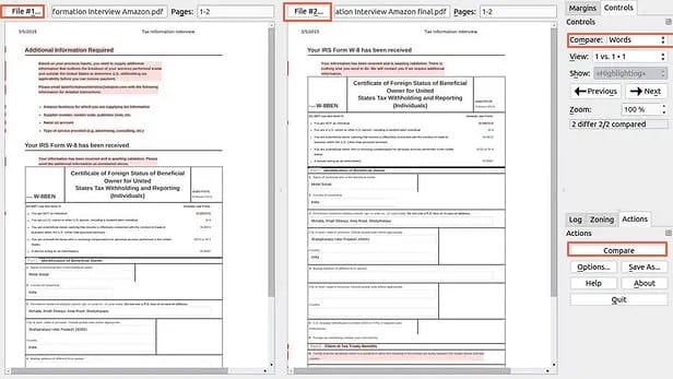 pdf diff Linux