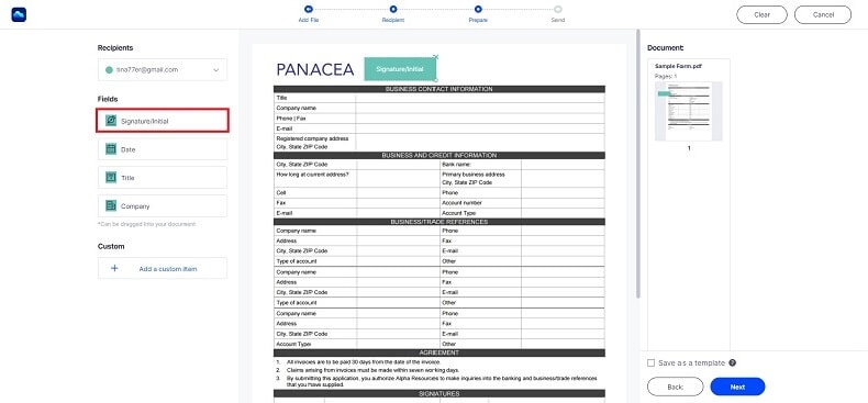 DocuSign electronic signature