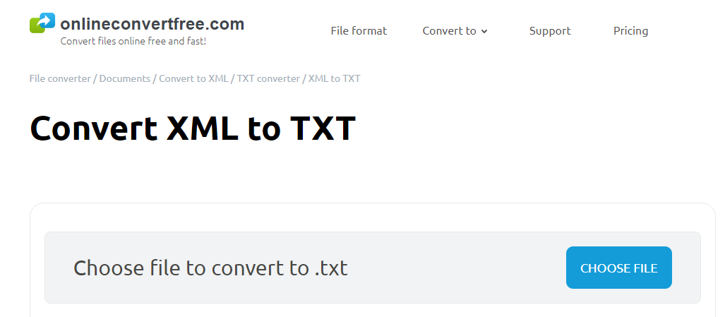 xml to text