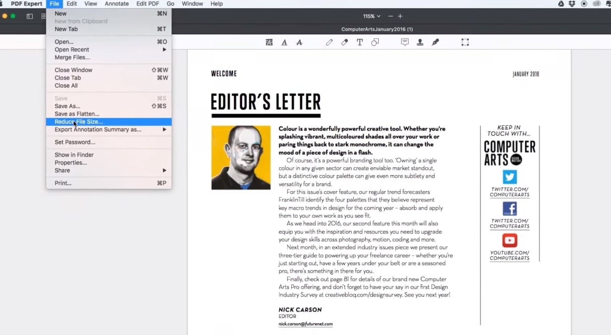 reduce pdf size mac