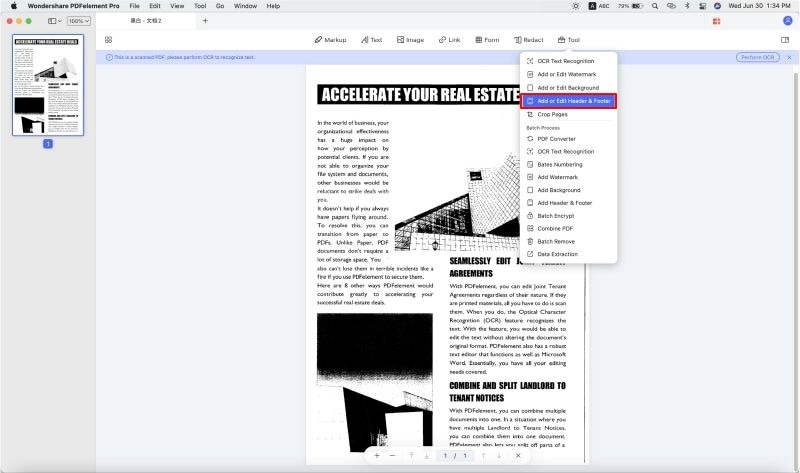 add header and footer to pdf files