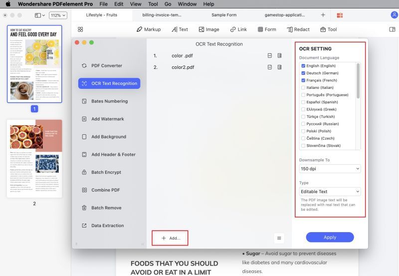 save scanned pdf as excel