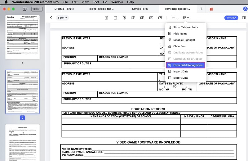 export form data