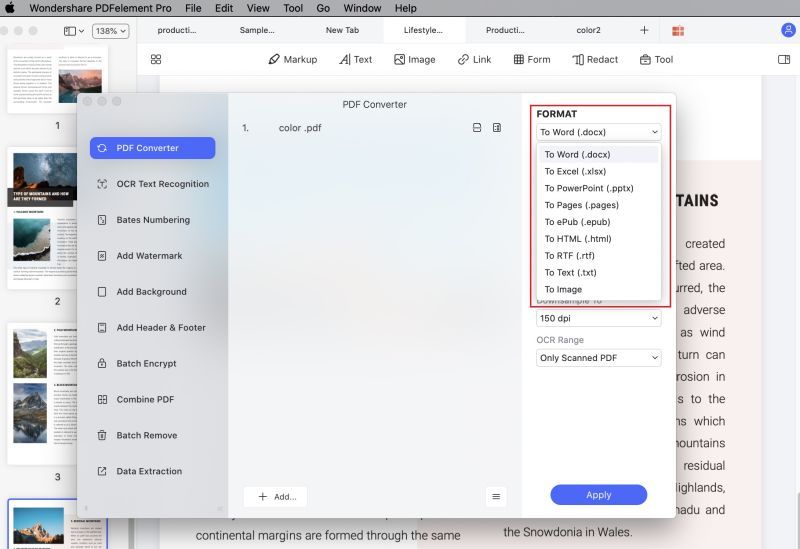 select output format