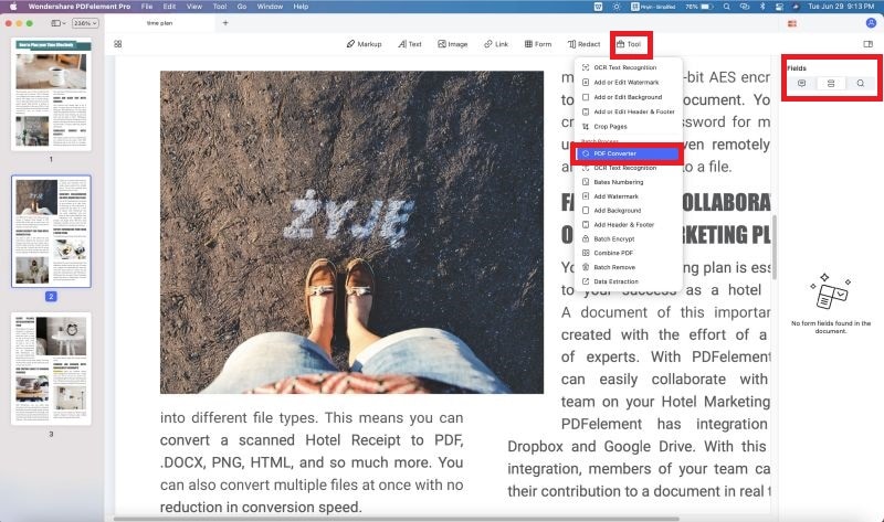 convertir le pdf balayé