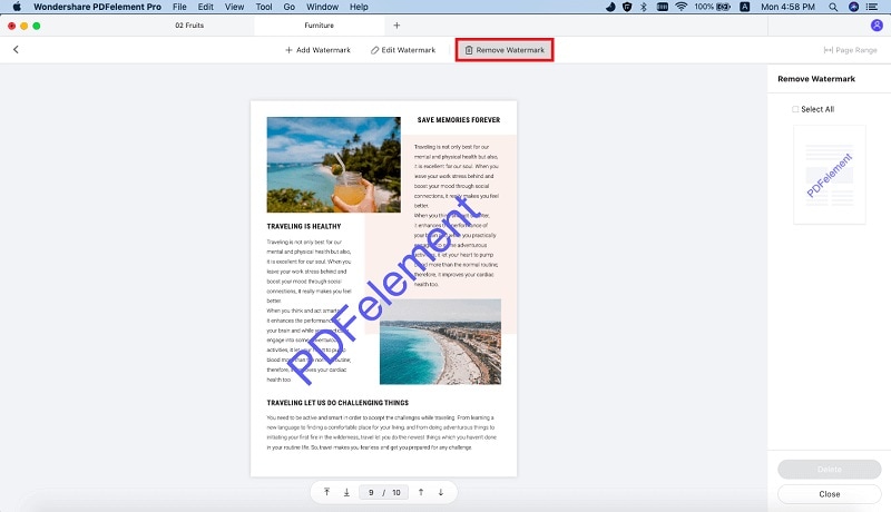 delete watermark from pdf