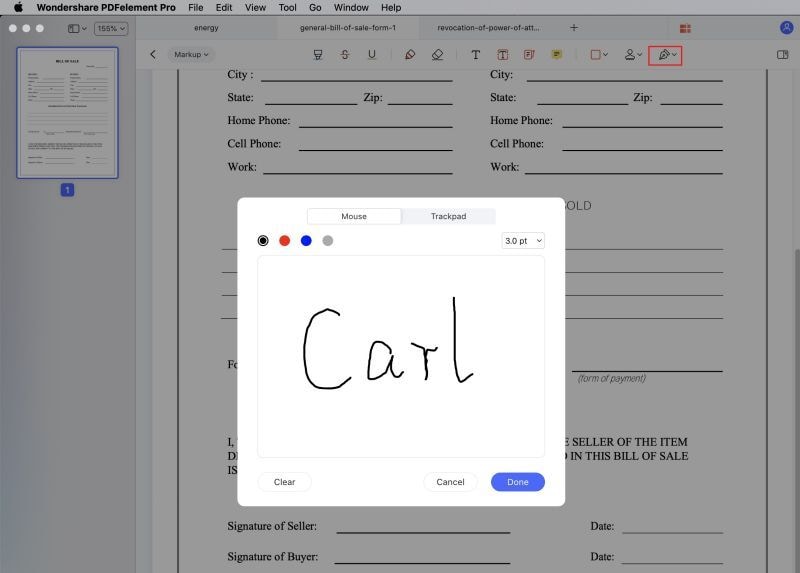 insert signature in pdf