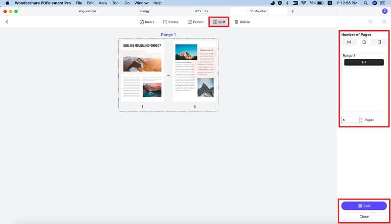 how to split pdf pages mac